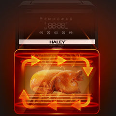 Friteuză cu Aer Cald HALEY 7L, 2000W – Gătire 360°, Touchscreen Holografic, Geam Vizualizare 180°, 8 Programe, Fără Ulei | Gătit Sănătos și Crocant