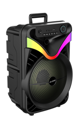 Boxa Portabila AT PERFORMANCE®, cu Lumini RGB, cu Maner, Putere 200W, MP3, USB, Bluetooth, TF, WIFI, Slot Microfon, Karaoke, Acumulator, Negru