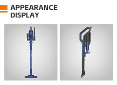 Aspirator Vertical HALEY HY-1917, 600W, Capacitate Recipient 0.8L, Funcționare Uscat, Albastru