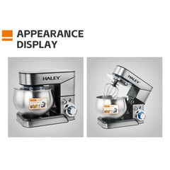 Robot de bucătărie multifuncțional HALEY HY-2403, 7L, inox, 6 viteze + Turbo