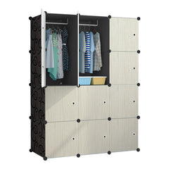 Dulap modular pentru copii, Crem, AT PERFORMANCE®, 12 rafturi, durabil