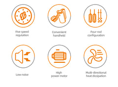 Mixer de Mână Haley 500W, 7 Trepte Viteză, Alb/Albastru, Silențios, Accesorii Incluse