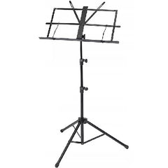 Suport Partitură Metalic Reglabil și Pliabil cu Husă, 125 cm, Negru