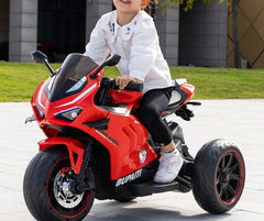 Motocicleta Electrica cu Acumulator pentru Copii AT PERFORMANCE®, cu Melodii si Lumini, 12V, 3 Roti, Mers cu Spatele