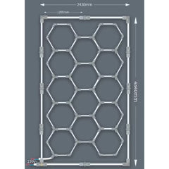 Aplică LED Hexagon AT PERFORMANCE® 14 Module – 672W, 70.000 Lumeni, 484×243 cm, Iluminat Profesional Atelier, Garaj, Barbershop
