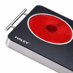 Plită Electrică Dublă Haley HY–1828 – 2 Zone, Suprafață din Sticlă Neagră