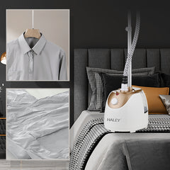 Aparat de Călcat cu Aburi Vertical HALEY, 2000W, Suport Telescopic, Rezervor 2.5L – Fier de Călcat Portabil pentru Haine, Călcare cu Aburi Eficientă și Rapidă