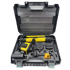 Nivel laser 4D cu 16 linii, AT PERFORMANCE®, 360°, Platforma de ridicare, cu autonivelare, Telecomanda, Lumina verde, Trepied 150 cm, Negru/GALBEN.