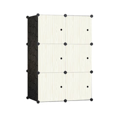 Dulap modular pentru copii, crem, AT PERFORMANCE®, 6 rafturi, durabil, 74X37X110 cm