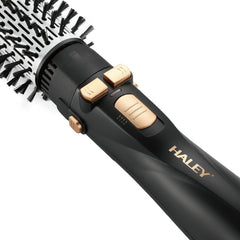 Perie Rotativă cu Uscător HALEY 6 în 1, 1200W, Capete Interșchimbabile, 3 Trepte, Încălzire Rapidă, Protecție Păr, Design Negru