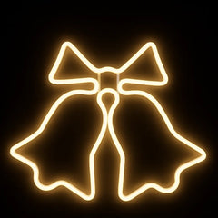 Clopotei decorativi luminosi, pentru Craciun, AT PERFORMANCE®, rezistenti la apa, suspendabili usa si geam, IP65, 50 x 60 cm, alb cald