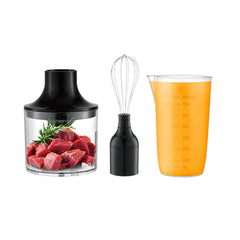 Blender de Mână Electric HALEY 4-in-1, 1600W, Oțel Inoxidabil, 2 Viteze + Accesorii – Tocător, Tel, Pahar, Multifuncțional pentru Bucătărie