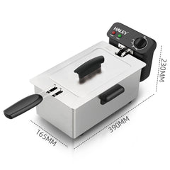 Friteuza Electrica HALEY HY-2504 cu Capacitate de 3L, Termostat Reglabil si Design din Otel Inoxidabil