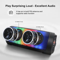 Boxă Portabilă ZQS4248 AT Performance, cu Bluetooth, RGB și Microfon – 4” Party Speaker