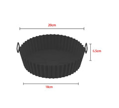 Tava pentru Air Fryer din Silicon, 18.3 cm, Gri, AT PERFORMANCE®, O Solutie Practica si Versatila pentru Gatitul Sanatos