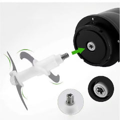 Tocător Electric 400 W cu 4 Lame din Oțel Inoxidabil, Bol din Inox de 2L, Negru