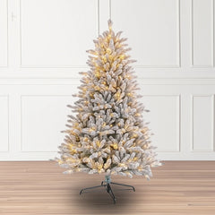 Brad artificial 3D cu ninsoare 2.1m, 1150 ramuri, cu lumini LED calde – Christmas Tree 2.1m 1150T