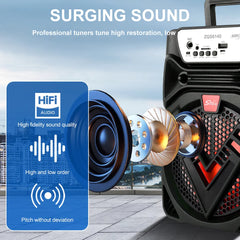 Speaker Bluetooth Portabil 6.5'' cu LED Multicolor și Funcție Hands-Free