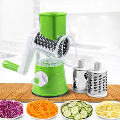 Razatoare Manuala AT PERFORMANCE®, cu 3 Lame Rotative din Inox, pentru Legume, Branzeturi, Nuci, Verde.