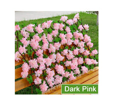 Gard paravan viu cu frunze si flori artificiale, AT PERFORMANCE, extensibil, 100x200 cm, roz