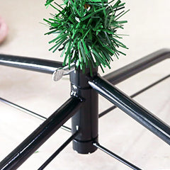 Brad artificial de munte, AT PERFORMANCE®, 210cm, 355 ramuri, 2 modele de frunze, cu boabe scoruse rosi artificiale, suport metalic, Verde.