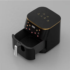 Friteuză cu Aer Cald 10L AT PERFORMANCE® – 2400W, Display Digital Touch, 8 Programe, cu Geam, Neagră + CADOU 50 Hârtii de Copt