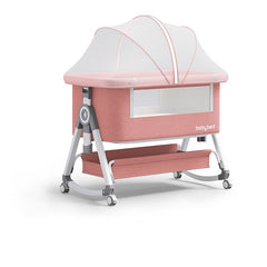 Pat portabil pentru bebeluși AT PERFORMANCE® 3 în 1 cu saltea confortabilă, înălțime reglabilă, roți și pliere ușoară – ideal pentru nou-născuți, gri