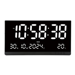 Ceas Digital de Masa AT PERFORMANCE®, cu Lumina Led Rosu, Alarma, 3 Niveluri de Luminozitate, Calendar, Temperatura, Functie Snooze, Mod de Noapte, 11x22cm.