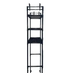 Raft metalic pentru baie, WC, masina de spalat, AT PERFORMANCE®, cu 3 polite, negru, 25x46x152 cm