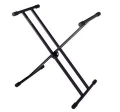 Stativ pentru Orga, Inaltime si Latime Ajustabile, Capacitate Maxima 25 Kg, Insertii de Cauciuc, Constructie In X, Picioare Anti-alunecare, Design Clasic, Negru