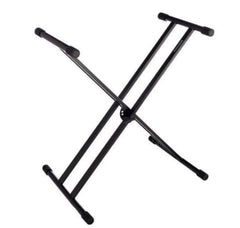 Stativ pentru Orga, Inaltime si Latime Ajustabile, Capacitate Maxima 25 Kg, Insertii de Cauciuc, Constructie In X, Picioare Anti-alunecare, Design Clasic, Negru