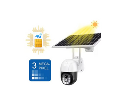 Camera de Supraveghere, AT PERFORMANCE ®, cu Incarcare Solara 4G- SIM, 3 MP, FullHD, Rotire din Aplicatie, 6 acumulatori inclusi, alarma miscare, Interior si Exterior Rezistenta la apa, Alba