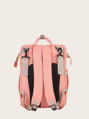 Rucsac Multifuncțional 3-in-1 pentru Bebeluși cu Pat Pliabil și Saltea, Roz Deschis – Impermeabil, Spațios, 39x30x18 cm