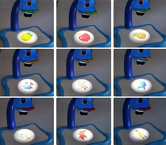 Masa de Desenat Educationala At Performance, Pentru Copii, cu Proiector si Muzica, Set 12 Culori, 24 imagini, Albastra