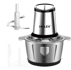 Tocator Universal Electric HY-1220 pentru Carne si Legume, Capacitate 2L, Bol Inox, 4 Lame Premium din Otel Inoxidabil, Motor Puternic 1000W