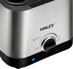 Friteuza Electrica HALEY HY-2505, 1000W, Capacitate 2.5L, Design Argintiu Elegant, Control Precise al Temperaturii