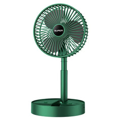 Ventilator portabil telescopic cu 3 viteze AT PERFORMANCE®, USB, silențios, montabil pe perete sau masă – Verde, reglabil 180°, compact pentru birou, camping și călătorii
