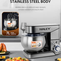 Robot de bucătărie multifuncțional HALEY HY-2403, 7L, inox, 6 viteze + Turbo