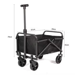 Cărucior Pliabil Transport Marfă AT Performance, Capacitate 100 kg, Manere Ajustabile, 67×46×36 cm, Negru – Ideal pentru Grădină, Camping, Plajă, Shopping