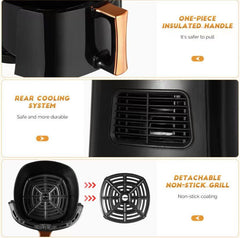 Friteuză cu Aer Cald Fry Digital AT PERFORMANCE® 8L, 2400W, 8 Programe, Temperatură Reglabilă, Timer 60 Min – CADOU 100 Buc Hârtii de Copt