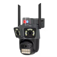 Cameră Supraveghere WiFi cu 3 Camere AT PERFORMANCE® – 15MP 8K, PTZ, Audio, Alarmă, Exterior, IP66