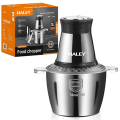 Tocator Universal Electric HY-1221 pentru Carne si Legume, Capacitate 3L, Bol Inox, 4 Lame Premium din Otel Inoxidabil, Motor Puternic 1000W