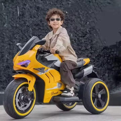 Motocicleta Electrica cu Acumulator pentru Copii AT PERFORMANCE®, cu Melodii si Lumini, 12V, 3 Roti, Mers cu Spatele