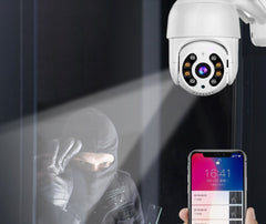 Camera de Supraveghere WIFI, AT PERFORMANCE®, 5MP, Exterior/Interior, Ultra HD 4K, 10X Zoom, Rotire 360°, Leduri Lumina, URMĂRIRE, Vedere Nocturna, Alarma.
