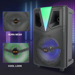 Boxă Portabilă Karaoke Sing-e ZQS8157, 8”, 20W, Bluetooth, LED RGB, Microfon, 3000 mAh – Super Bass