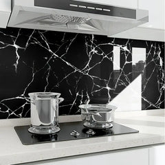 Set 50x Tapet Marmura, AT PERFORMANCE®, suprafata acoperire 9 mp, autoadeziv, waterproof, usor de montat, design modern, 30x60 cm, negru