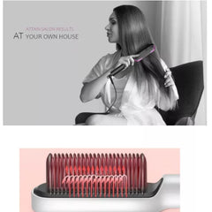 Perie electrica AT PERFORMANCE din ceramica pentru indreptat parul, temperatura reglabila, 5 trepte, max. 190 ° C, pe par uscat fara efect de electrizare