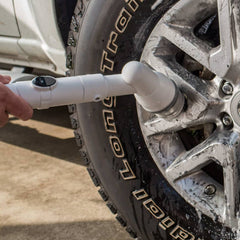 Set perie de curatere electrica, portabil, 4 capete interschimbabile, gri / alb