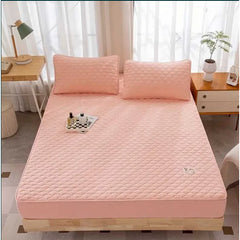 Husa de saltea din bumbac, impermeabila, At Performance, roz, 160x200cm