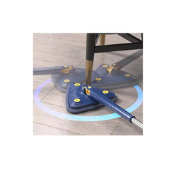 Mop triunghi extensibi At Performance, curata suprafete multiple gresie, podea, pereti, 360° de rotatie, Maner Telescopic, Albastru